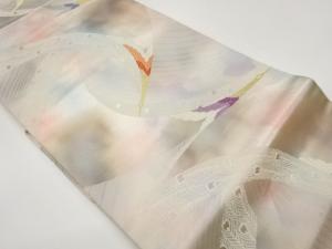 抽象孔雀模様織出し名古屋帯